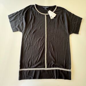 French Connection Tobias Short Sleeve Chain Link Oversize Top LARGE